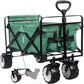 Napfox Outdoor Folding Utility Camping Garden Beach Cart With Fishing Rod Holders & Wagon Straps and Net